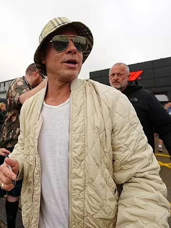 F1 inspired Brad Pitt quilted bomber jacket in premium material