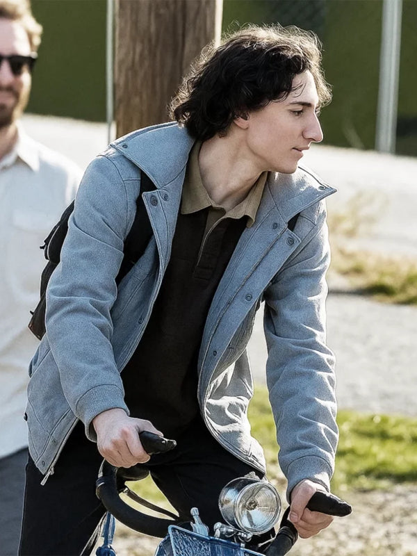 Finn Wolfhard Stranger Things S05 Mike Wheeler Gray Jacket