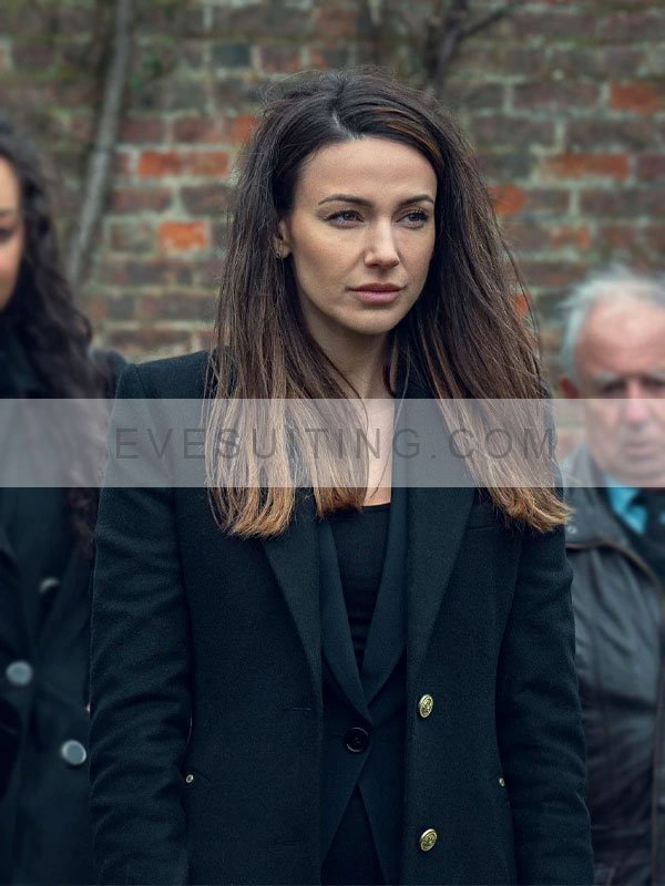 Fool Me Once 2024 Maya Stern Black Wool Coat