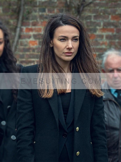 Fool Me Once 2024 Maya Stern Black Wool Coat