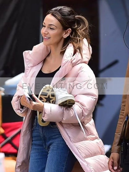 Fool Me Once Maya Stern Pink Puffer Coat