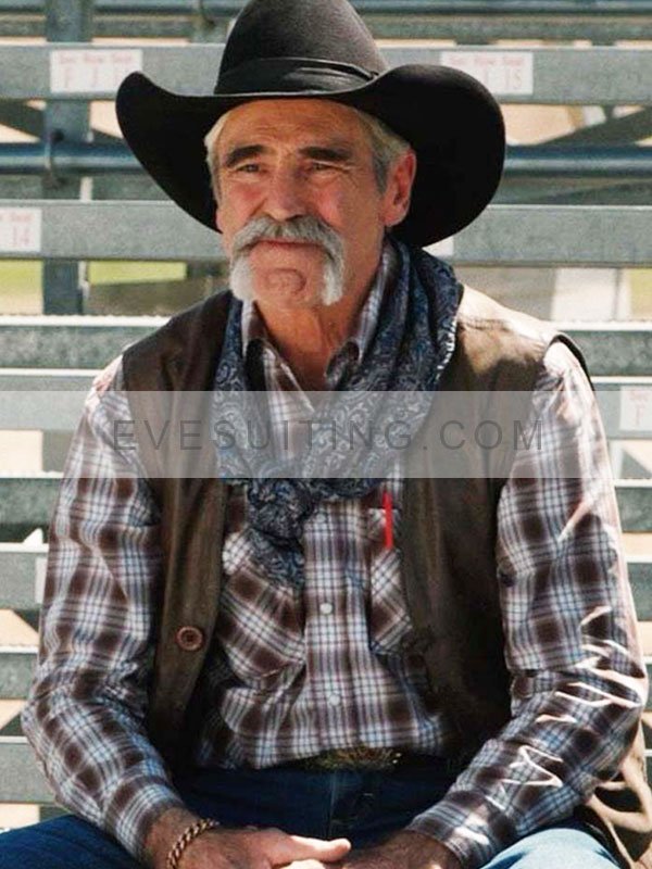 Forrie J. Smith Yellowstone Lloyd Pierce Leather Brown Vest