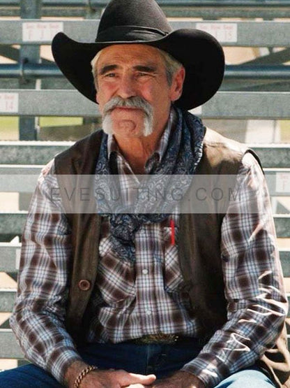 Forrie J. Smith Yellowstone Lloyd Pierce Leather Brown Vest