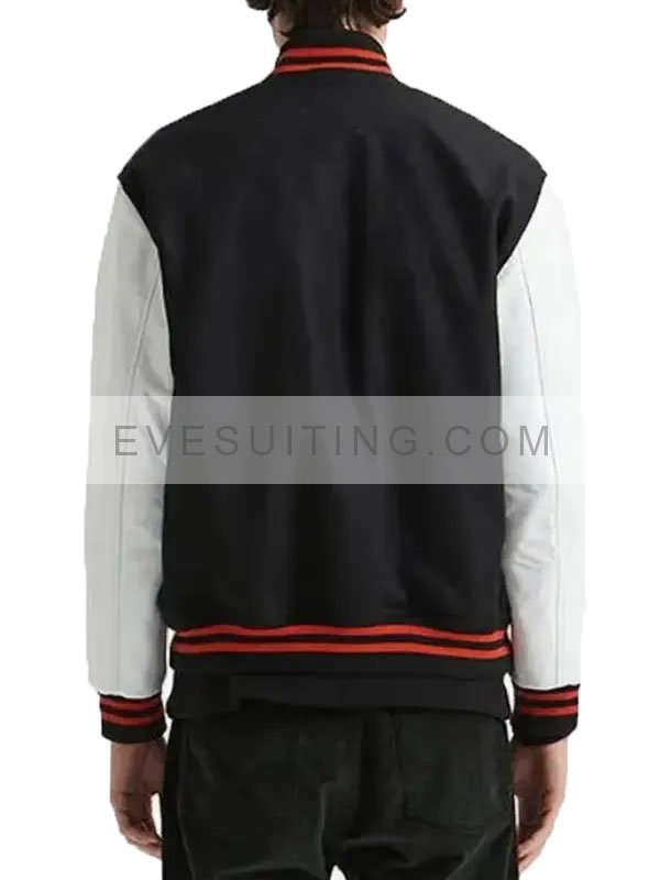 Gabriel W Black & White Varsity Letterman Jacket