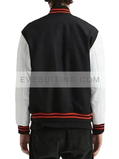 Gabriel W Black & White Varsity Letterman Jacket