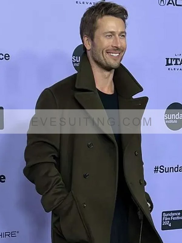 Gary Johnso Movie Hit Man 2024 Glen Powell Premiere Peacoat