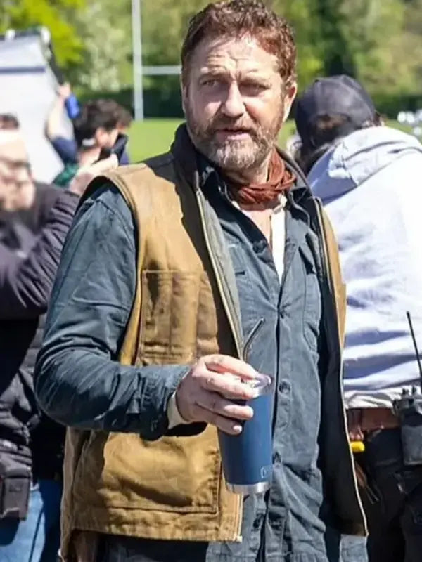 Gerard Butler Greenland Migration 2025 Brown Vest