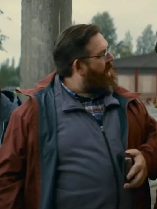 Get Away 2024 Nick Frost Brown Jacket