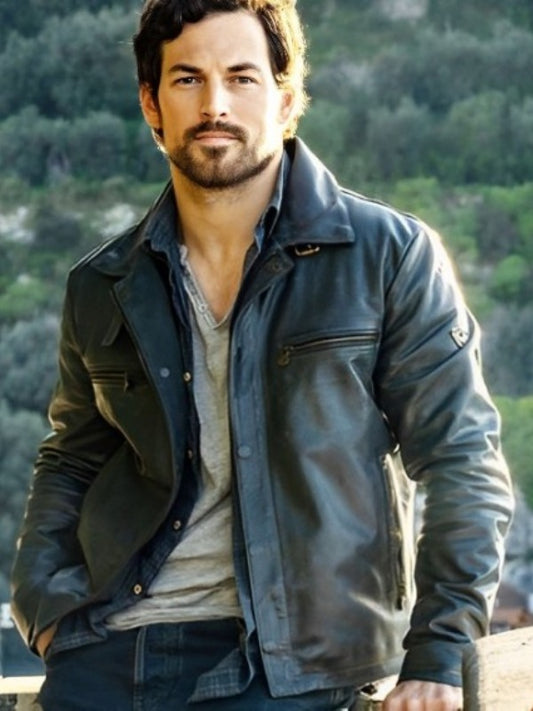 Giacomo Gianniotti Inganno 2024 Leather Jacket