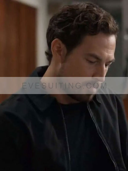 Giacomo Gianniotti Wild Cards 2024 Cole Ellis Black Cotton Jacket