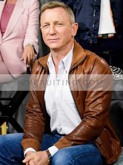 Glass Onion A Knives Out Mystery Benoit Blanc Leather Brown Jacket