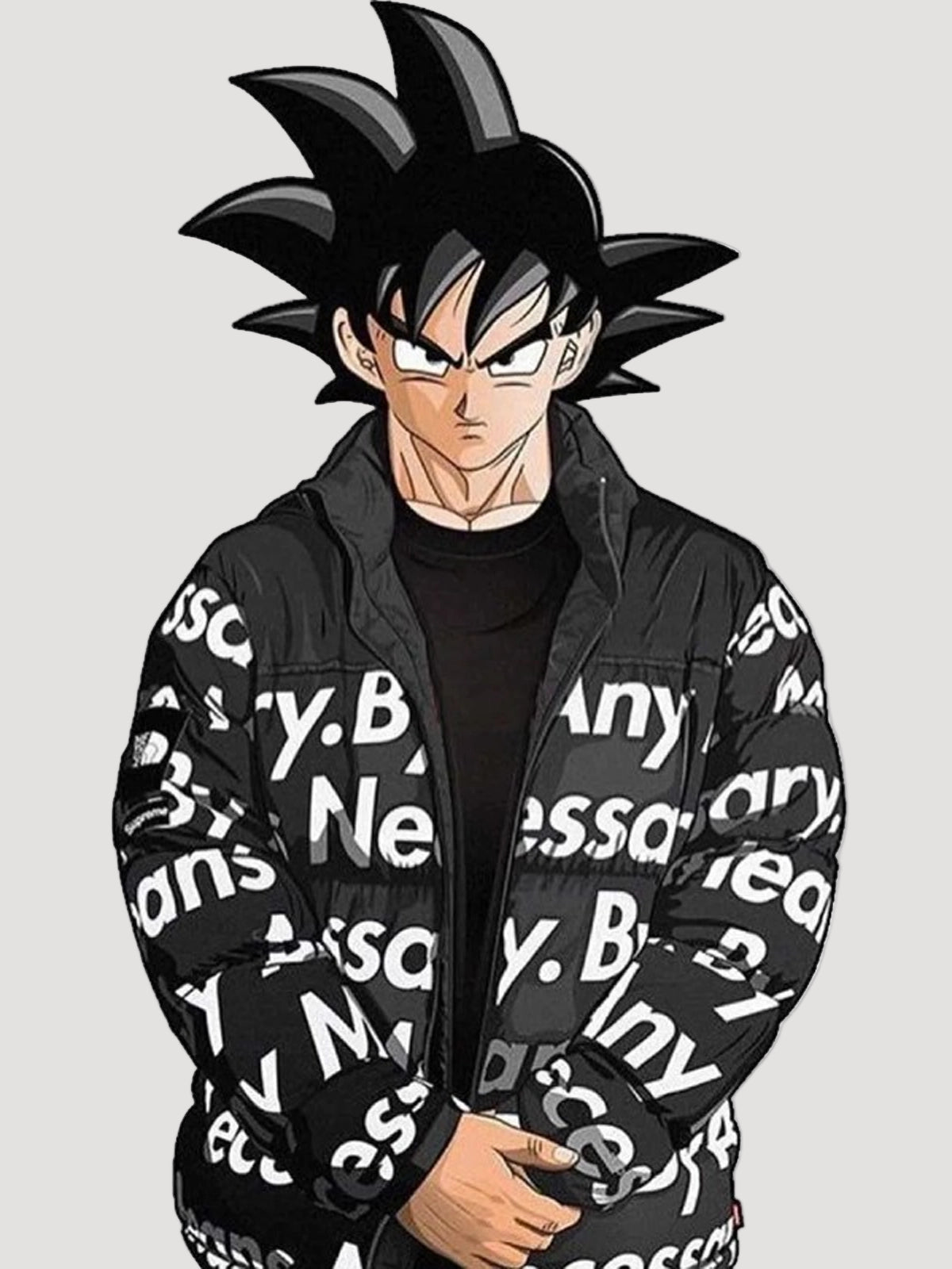 Goku Drip Puffer Black Jacket