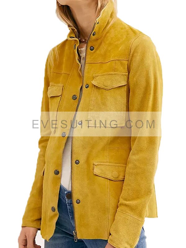 Good Trouble Malika Williams Yellow Suede Jacket