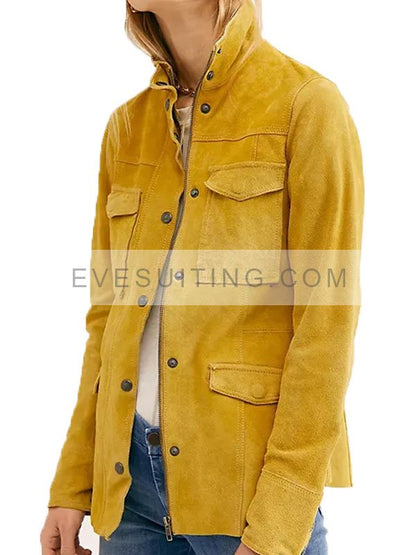 Good Trouble Malika Williams Yellow Suede Jacket