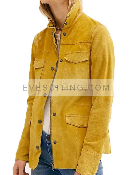 Good Trouble Malika Williams Yellow Suede Jacket