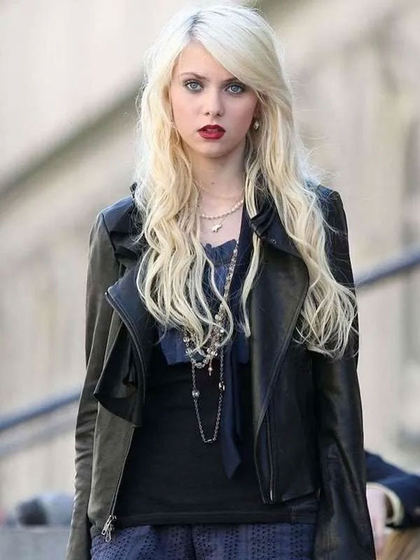 Gossip Girl Taylor Momsen  Black Leather Jacket
