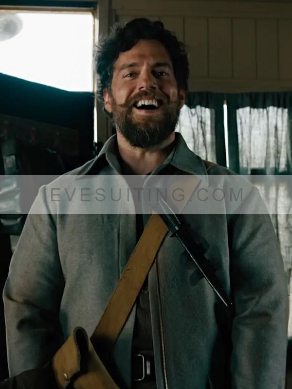 Gus March-Phillips Movie The Ministry of Ungentlemanly Warfare 2024 Henry Cavill Grey Jacket
