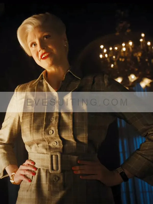 Gwendoline Christie Wednesday 2022 Checked Dress