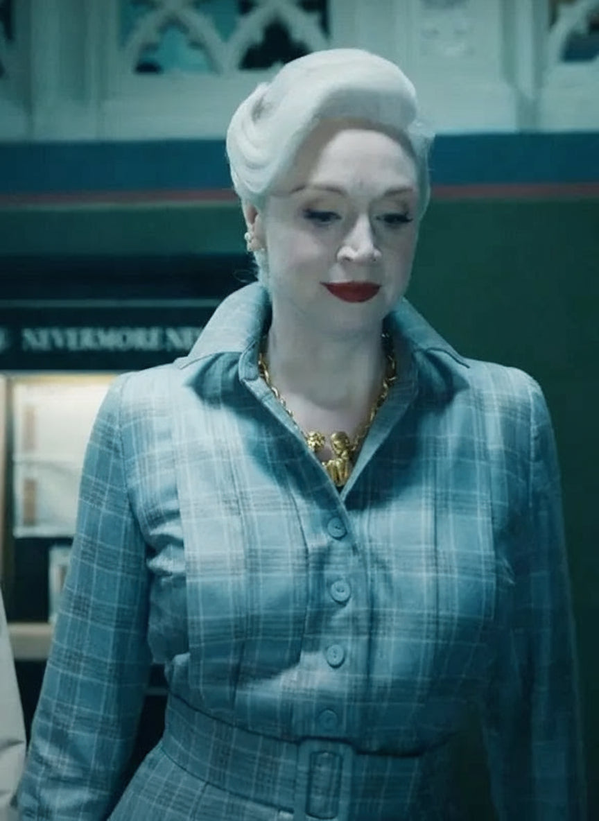 Gwendoline Christie Wednesday 2022 Larissa Weems Checked Dress