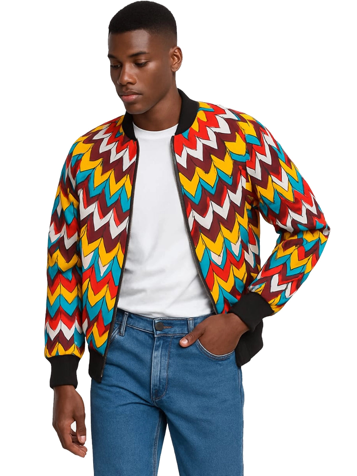 Halloween Special African Wax Ankara Bomber Jacket For Men