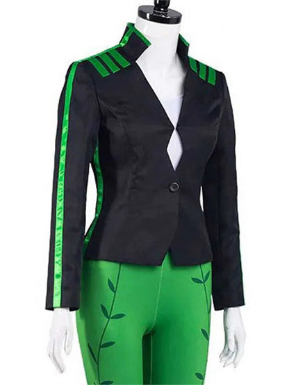 Harley Quinn Poison Ivy Black And Green Leather Jacket