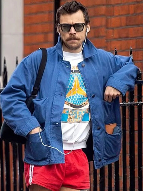 Harry Styles Blue Cotton Jacket