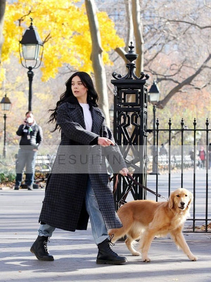 Hawkeye Hailee Steinfeld Long Wool Checked Coat