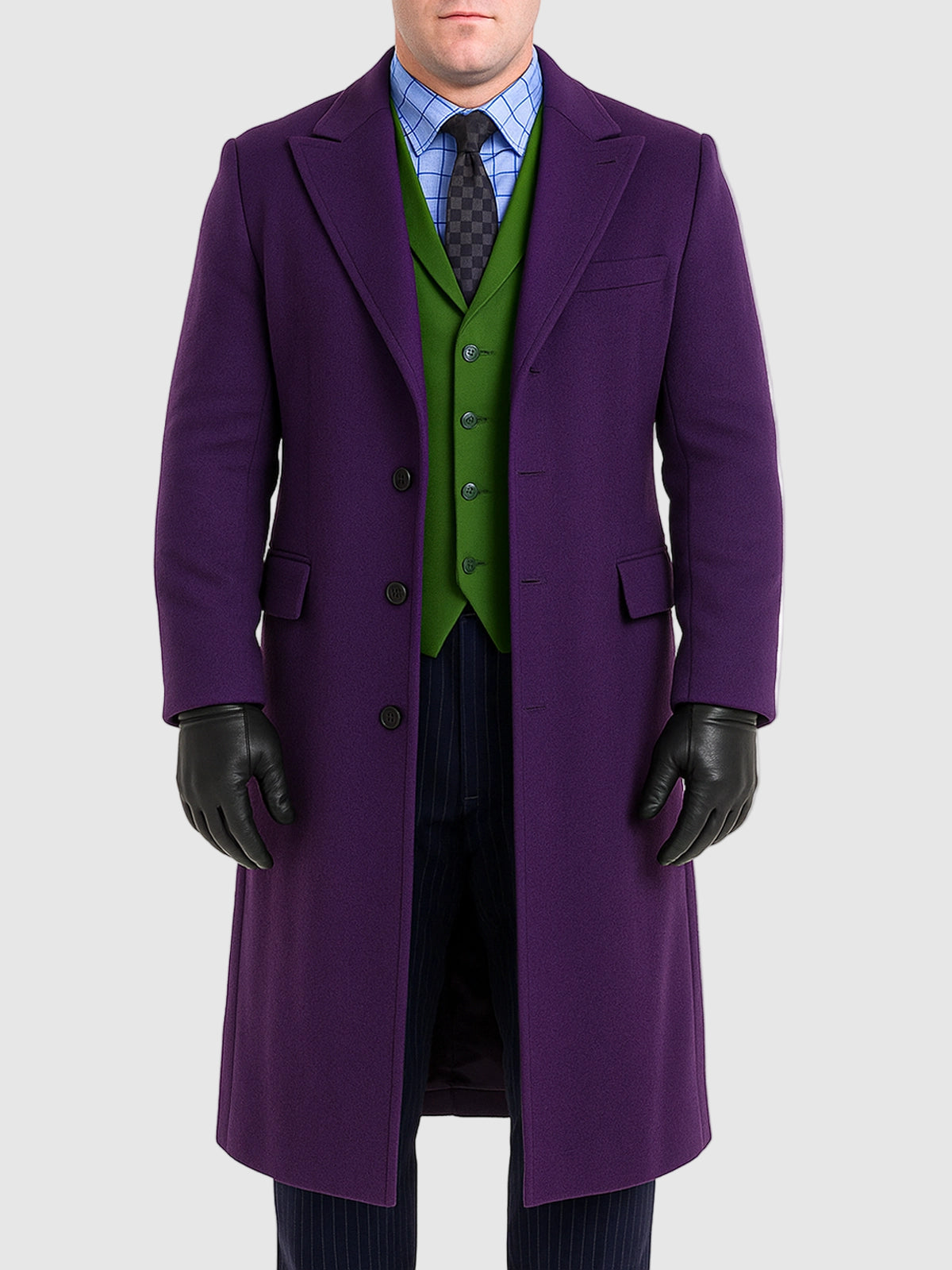Heath Ledger Joker Purple Coat Suit For Halloween