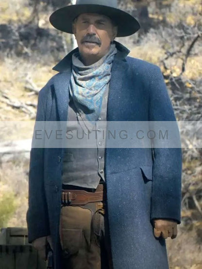 Horizon An American Saga 2024 Kevin Costner Grey Coat