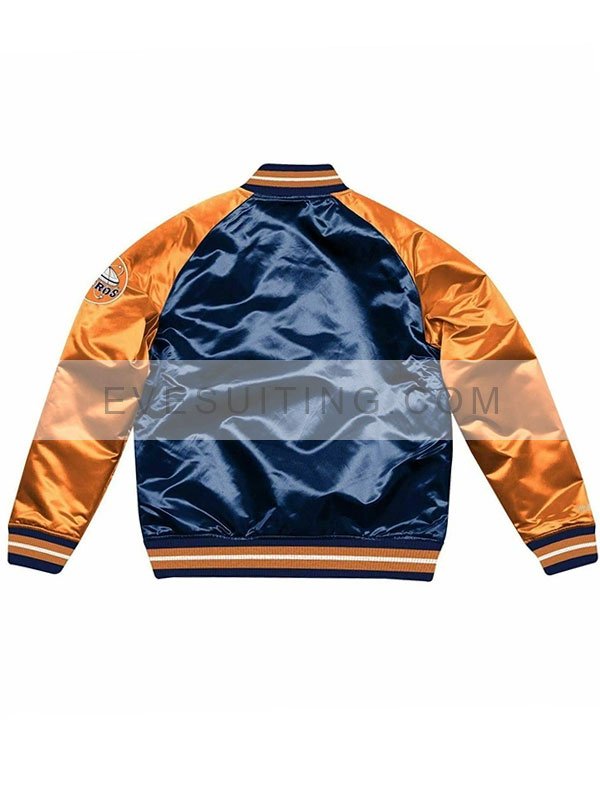 Houston Astros Baseball Blue And Orange Bomber Jacket