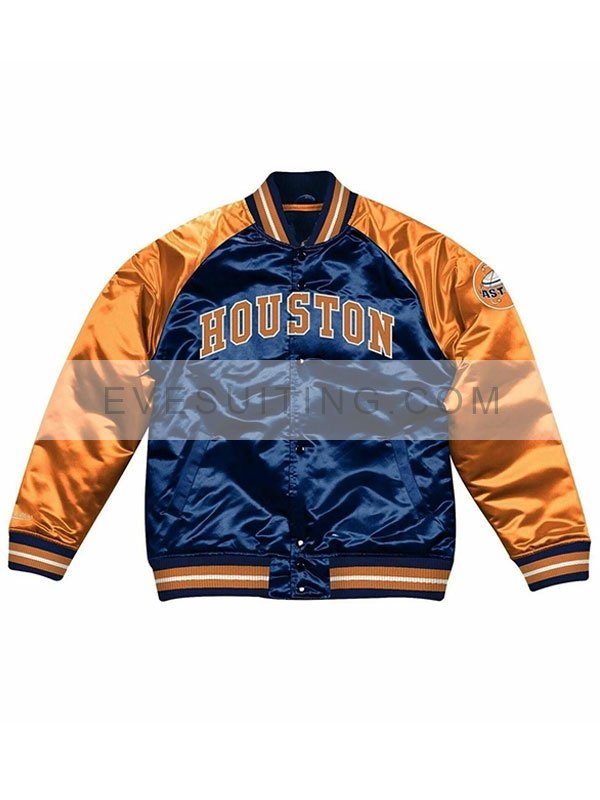Houston Astros Blue And Orange Satin Jacket