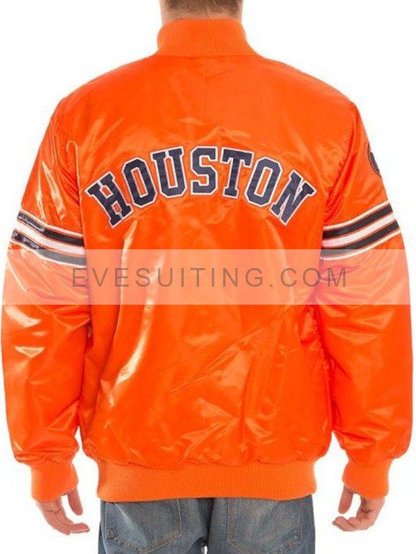 Houston Astros Orange Satin Bomber Jacket
