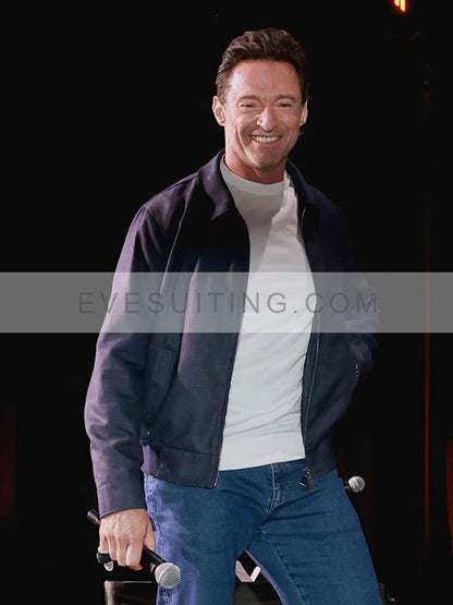 Hugh Jackman Comic-Con 2024 Blue Jacket