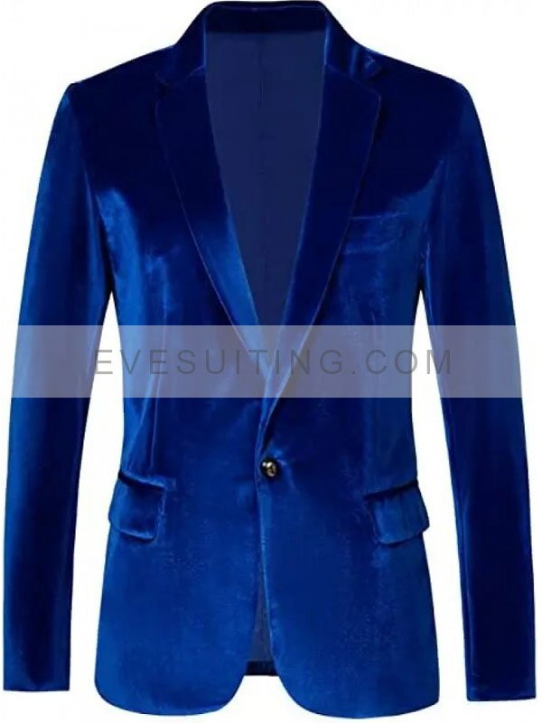 I Hate Christmas Beatrice Arnera Blue Velvet Blazer