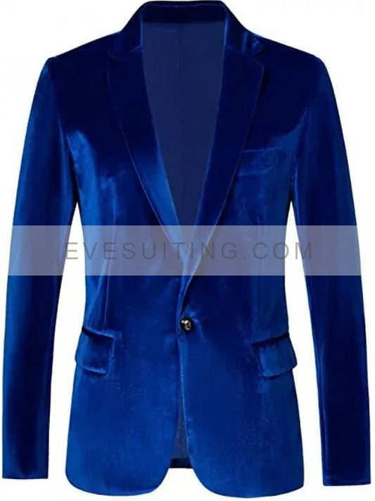 I Hate Christmas Beatrice Arnera Blue Velvet Blazer