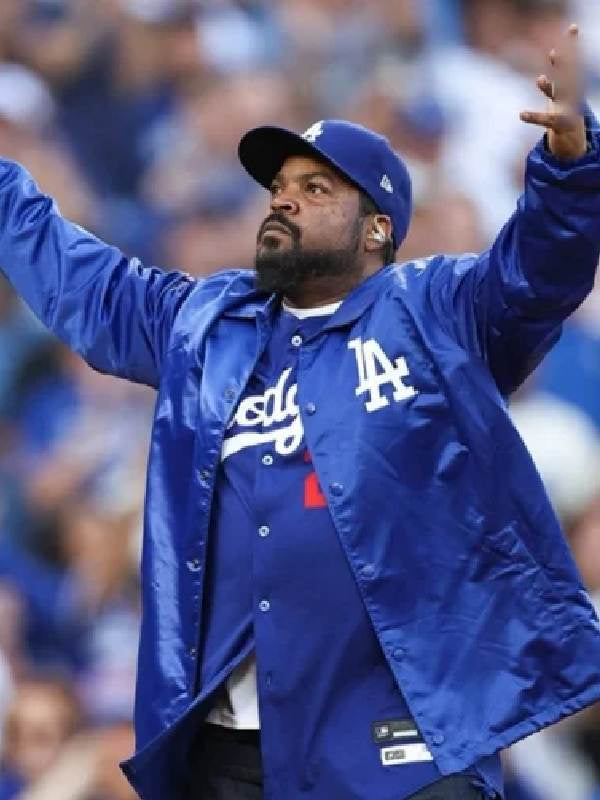 Ice Cube Los Angeles Dodgers Blue Satin Jacket 