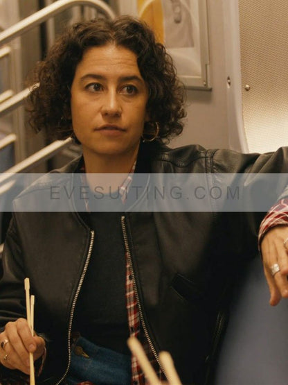 Ilana Glazer Babes 2024 Eden Black Leather Jacket