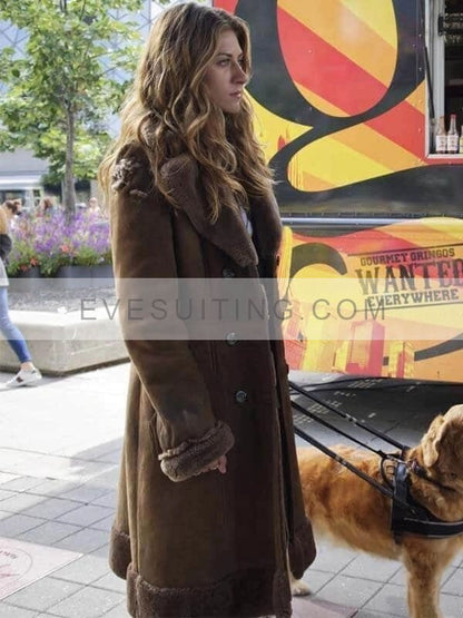 In The Dark Tv Series Murphy Mason Brown Shearling Coat 
