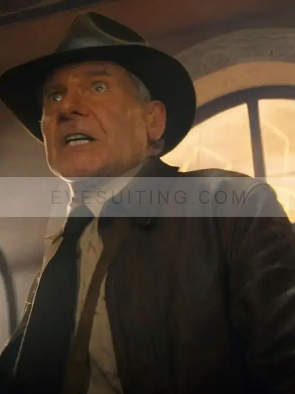 Indiana Jones And The Dial Of Destiny Harrison Ford  Leather Brown Jacket