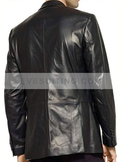 James Gandolfini The Sopranos Tony Soprano Black Leather Blazer