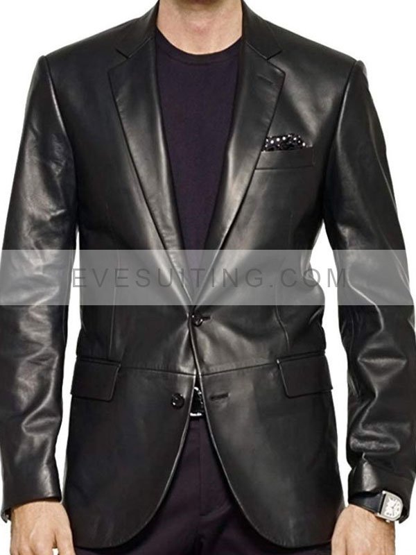 James Gandolfini Tv Series The Sopranos Tony Soprano Black Leather Blazer
