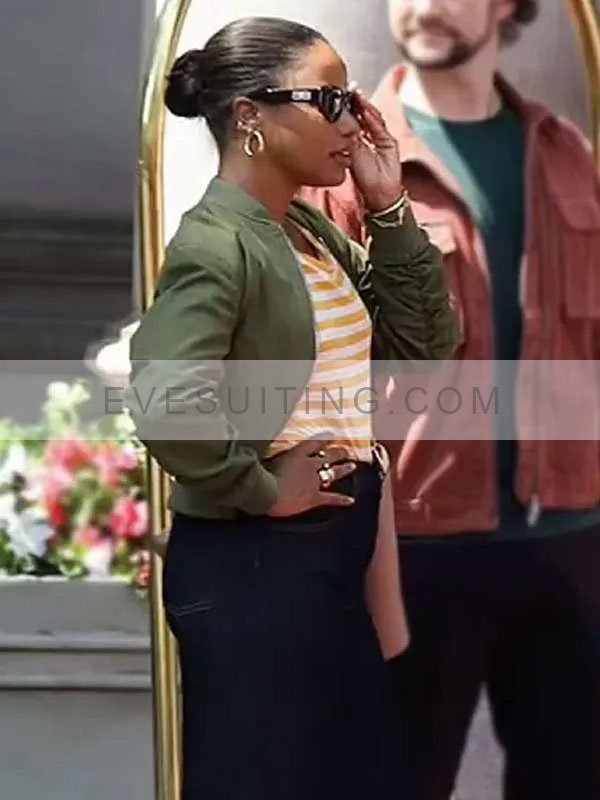 Jane Beverly Hills Cop Axel F 2024 Taylour Paige Bomber Jacket