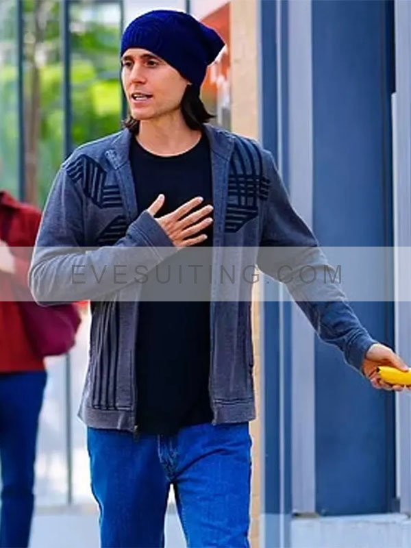 Jared Leto WeCrashed Adam Neumann Fleece Grey Jacket