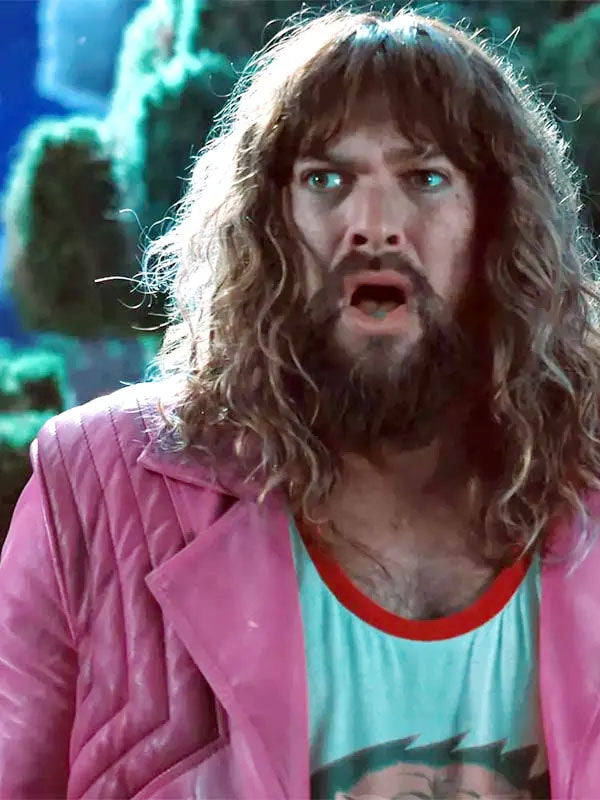 Jason Momoa Pink Fringe Leather Jacket