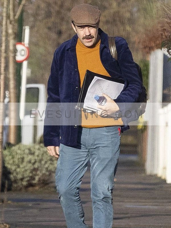 Jason Sudeikis Ted Lasso Blue Velvet Jacket