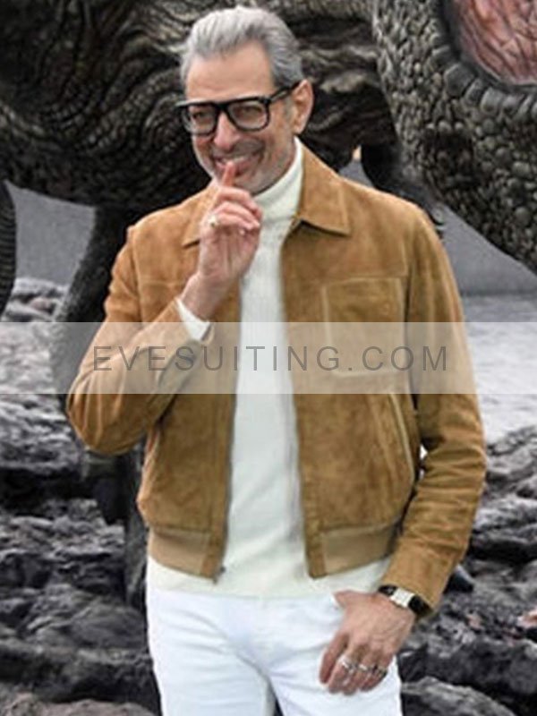 Jeff Goldblum Brown Suede Jacket