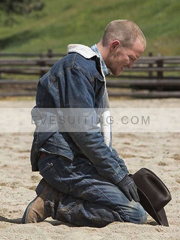 Jefferson White Yellowstone Jimmy Hurdstrom Denim Blue Jacket
