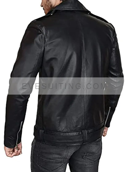Jeffrey Dean Morgan TV Series The Walking Dead Negan Black Biker Leather Jacket