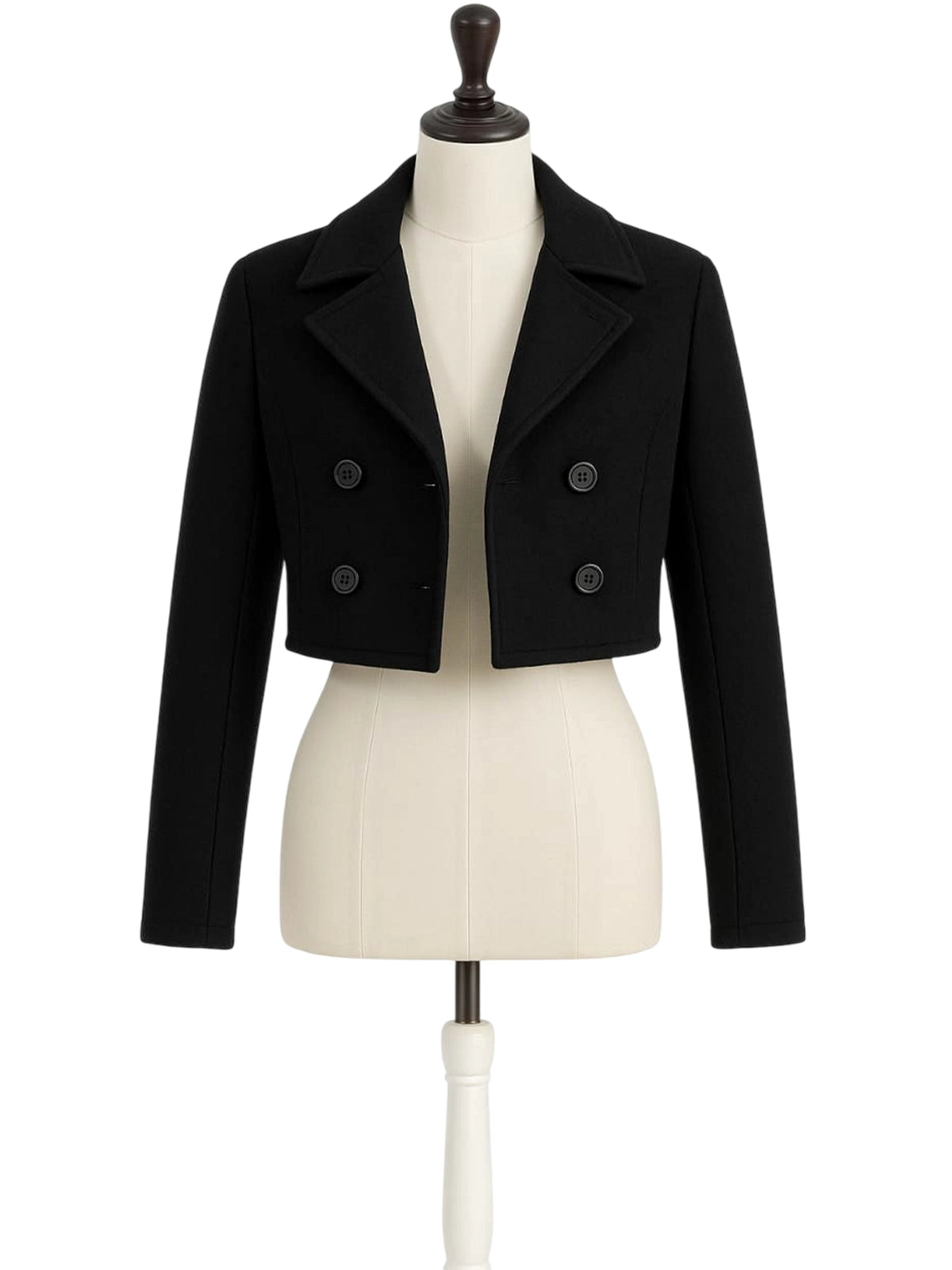 Jenna Ortega wearing Wednesday Addams black cropped jacket