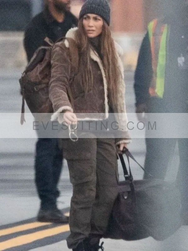 Jennifer Lopez The Mother Shearling Jacket